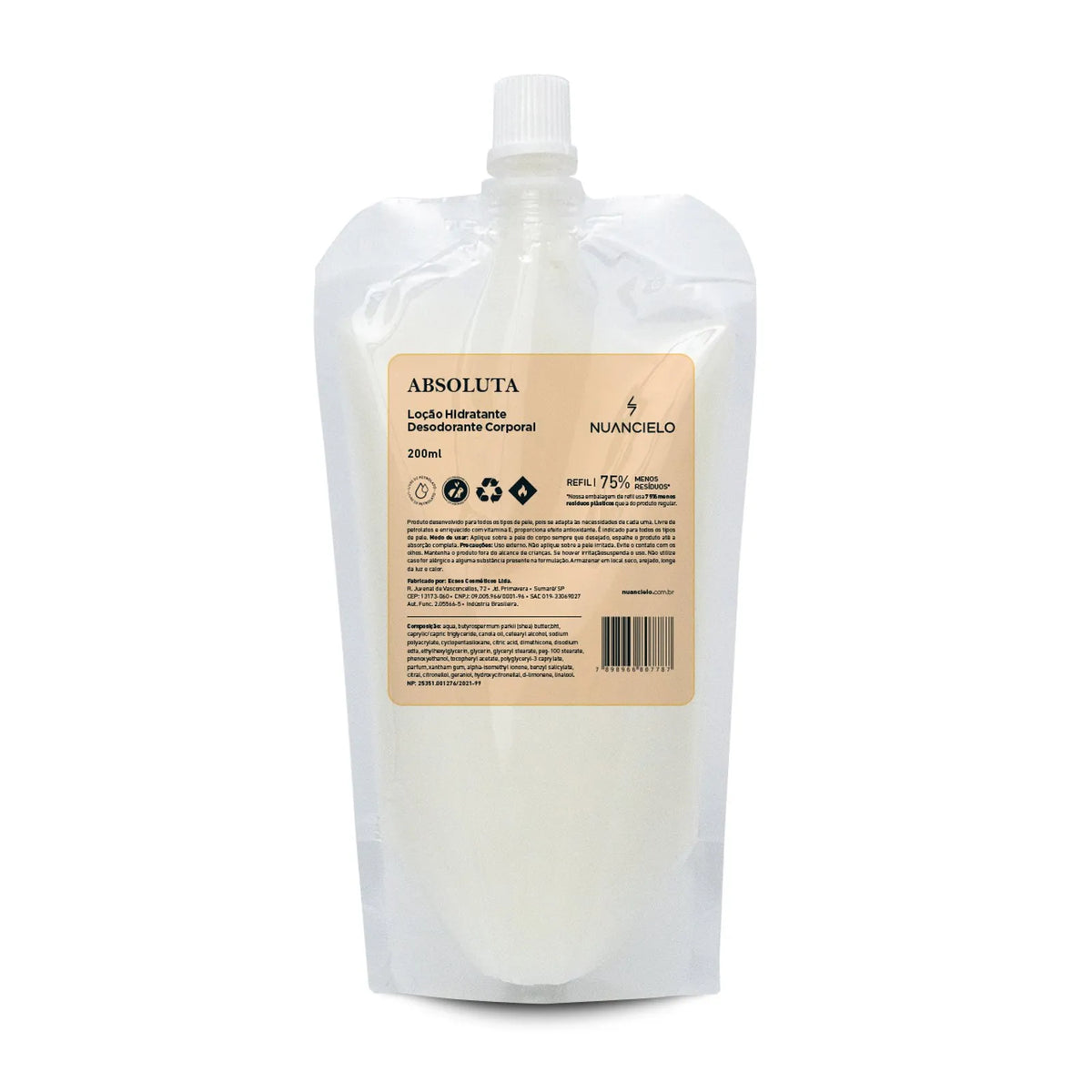 REFIL LOÇÃO HIDRATANTE DESODORANTE CORPORAL ABSOLUTA 200ml
